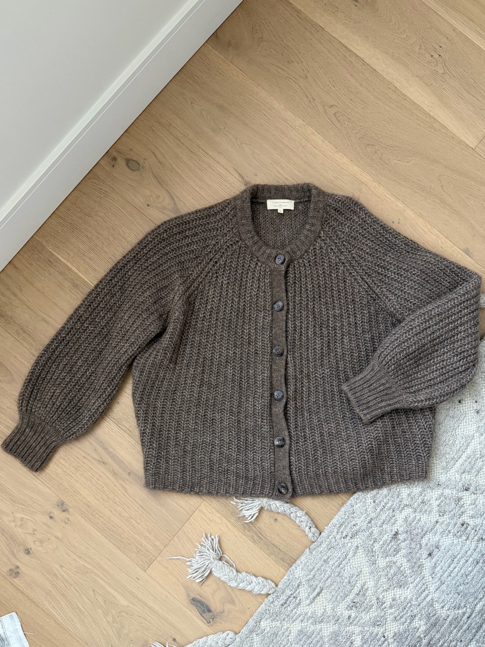 Sezane Emile Cardigan in Dark Taupe